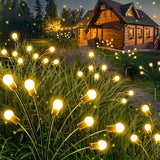 Upgraded Solar Powered Firefly Garden Lights (Outdoor IP65 Waterproof) - Swaying Starburst Fairy Lights for Backyard, Patio & Pathway Decoration