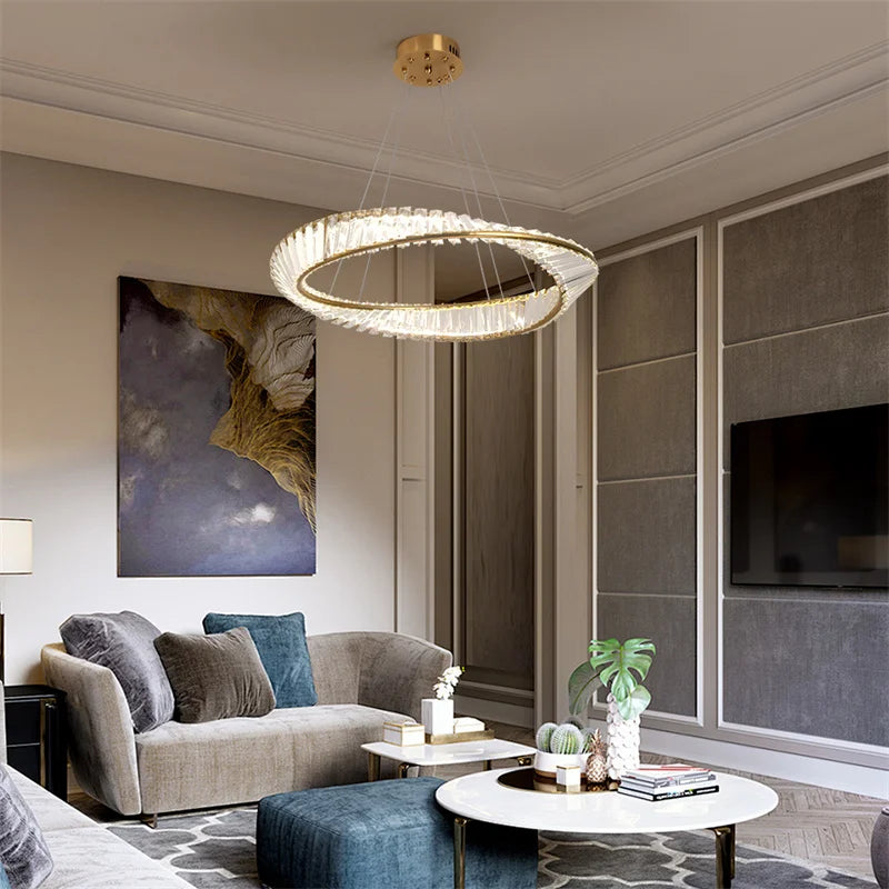 Led Luxury Ring Pendant Lights For Living Dining Room Chandelier Modern Home Decor Ceiling Lamp Nordic Luminaire Fixture Lustre