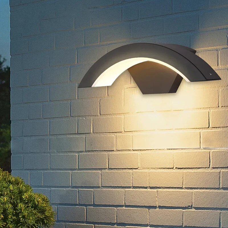 Black Modern waterproof outdoor wall lamp PIR motion sensor wall light 18W 24W Garden porch front door black aluminum lamp body