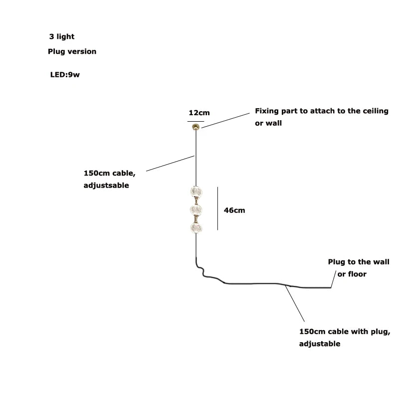 2026 Trendy Pearl Necklace Design LED Dimmable Chandelier Balls Staircase 6 m Long Suspension Luminaire Lampen For Living Room