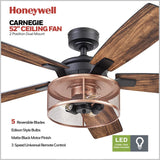 Matte Black and Copper Ceiling Fan with Lights and Remote Control Ceiling Fans with Led Light  Home Appliance