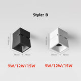 Folding Surface Mount LED Spotlight - No-Drill Anti-Glare Ceiling Downlight