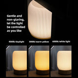 Wood Grain Touch Bedside Lamp - Wireless Portable Night Light for Bedroom