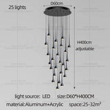 Nordic Water Droplet Pendant Light Hanging Stairs Chandelier Living Room Ceiling Light Modern Villa Bedside Lamp Indoor Lighting