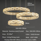 Nordic-style Luxurious Crystal Chandeliers, Led Lights, Pendant Ceiling Lamps, Suspended Chandeliers, Home Decorations, Lighting