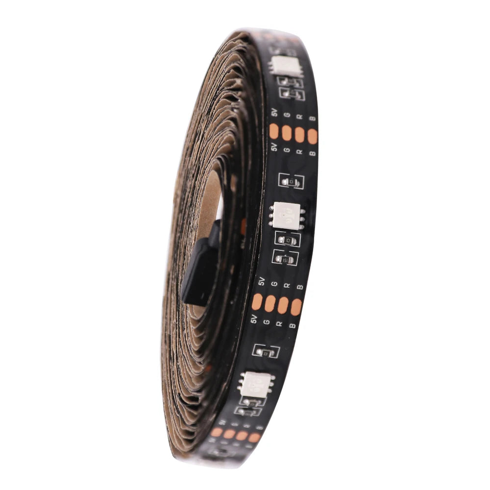 5v 5050 RGB LED Strip Light Flexible Tape Lamp Waterproof 50cm 1m 2m 3m 4m 5m With 4pin Plug White/ Black PCB Home Decoration
