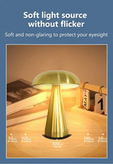 Retro Mushroom LED Night Light Touch Sensor Rechargeable Desk Lamp for Bedroom Restaurant Bar Decor Reading Lighting