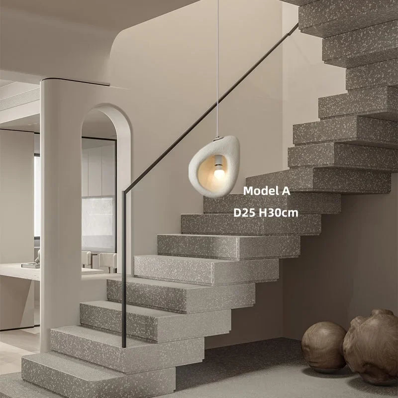 Japanese Wabi Sabi Style Resin Pendant Light Designer Style Homestay Hotel High-end Living Room Restaurant Pendant Light