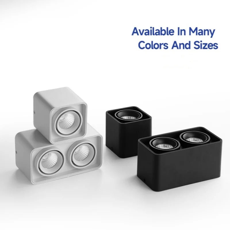 LED Ceiling light COB Spotlight Dimmable Anti-glare 9W 15W 1-2 head Swing 30° and rotate 180° Ceiling Lamp 85-265V Home business