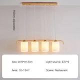 Nordic Dining Room Chandelier Indoor Lighting Led Pendent Lamp For Kitchen Bar Wooden Ceiling Hanging Light Glass Ball Decorate