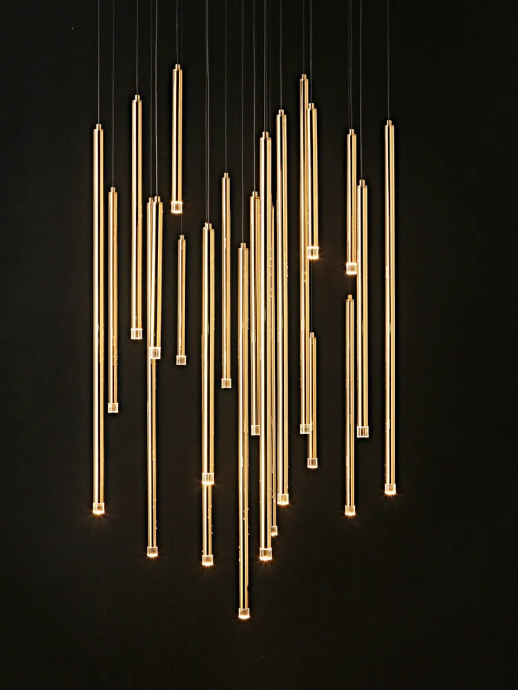 LED Chandeliers For Living Room Stairs Modern Luxury Pendtant Light Villa Attic Ceiling Lamp Hotel Interior Lightin Hanging Lamp