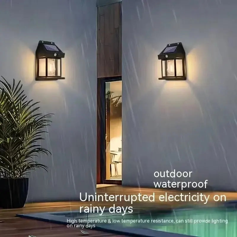 Solar Outdoor Wall Light - Waterproof LED Energy Lamp for Garden & Fence