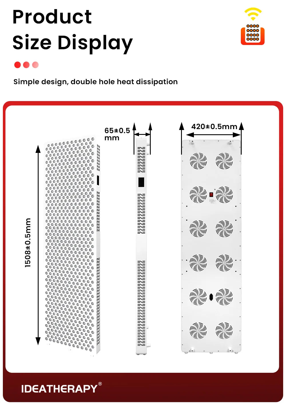 Red Light Therapy RLPro1000 630,650,660, 670, 810, 830, 850,1060nm light Touch Screen Red Light Therapy panel Large Near infrared light with stand