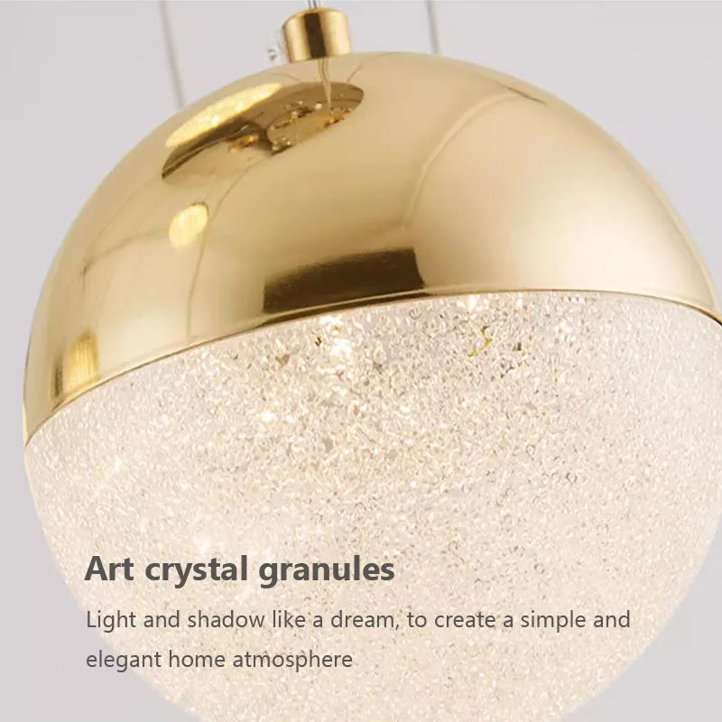 Nordic LED Dining Chandelier Creative Simple Acrylic Half Ball Indoor Pendant Lamp for Restaurant Aisle Corridor Pendant Lamp