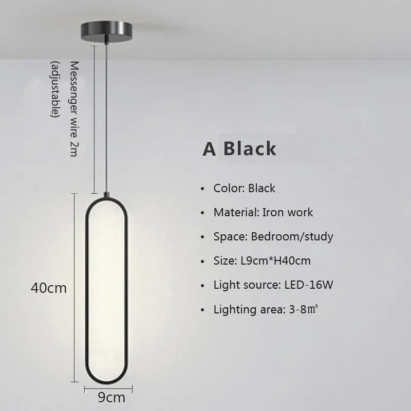 Modern Minimalist LED Pendant Light Chandelier For Bedroom Restaurant Living Room Gold Black Hanging Lamp Decoration Luster