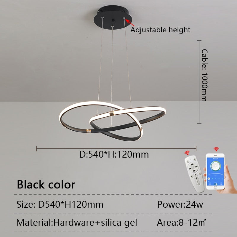 Modern Pendant LED Chandelier Lamp AC110-240V Hanging Chandelier Lights for Dinning Bed room Kitchen Alexa Google Home