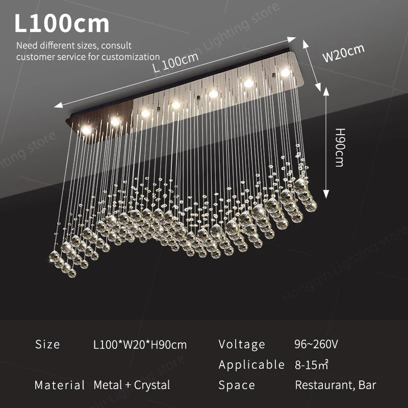 Modern Crystal Pendant Ceiling Lamp - Luxury Suspension Living Room Light