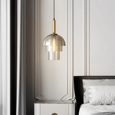 Modern LED Restaurant Glass Pendant Lamp Vintage Art Champagne Glass Living Room Aisle Bar Decors Hanging Light Fixtures