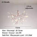 Nordic Chandelier Modern Luxury Living Room Kitchen Firefly Led Ceiling Pendant Lamp Indoor Creative Children's Room Ring Lights