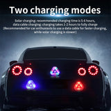Triangle Solar Powered Strobe Warning Light - Colorful LED Motorcycle Tail Signal Lamp