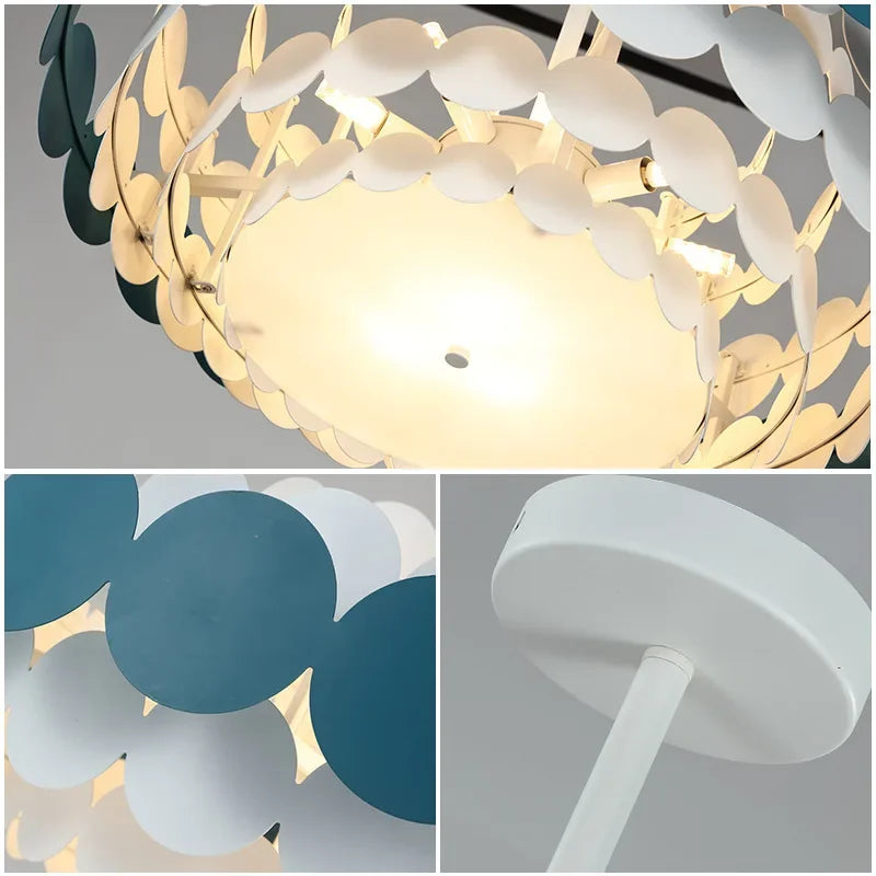 Modern Minimalist LED Colorful Pendant Light - Creative Multi-Color Ceiling Chandelier Lamp Fixture for Dining Room, Living Room & Bedroom Decor