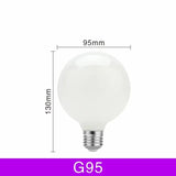 G80 G95 G125 Milky Glass Bulb E27 5W Edison LED Bulb AC110V 20V Round Bulb Cool/Warm White Lampada LED Sound Control AC 85V-265V
