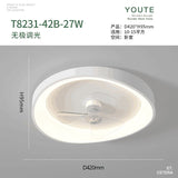 Modern minimalist bedroom fan ceiling lamp white restaurant lamp smart creative home Nordic personality room fan lamp 110V 220V