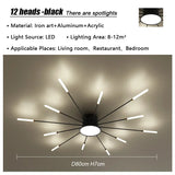 Modern Firework Led Chandeliers Lighting Lamp Home Decor Living Room Ceiling Lights Luminaria Bedroom Black Gold Spiral Lamparas