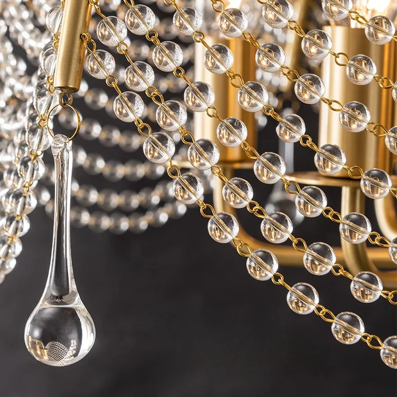 Nordic Modern Crystal Chandelier Pendant Light For Living Room Bedroom Dining Room Bar Kitchen E14 Bulb Decorate Hanging Lamp
