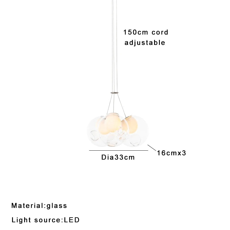 Italian Designer Glass Ball Pendant Light Dimmable Home Decoration Dining Room Pendant Lamp Round Large Stairwell Light Fixture