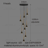 Minimalist Style LED Ppendent Lamp Double Layered Attic Chandelier Villa Staircase Pendant Light Living Room Kitchen Pendant