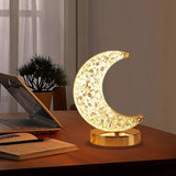 3D Moon Crystal Table Lamp - Touch Dimming USB Rechargeable Night Light for Bedroom, Girls Room Aesthetic Decor