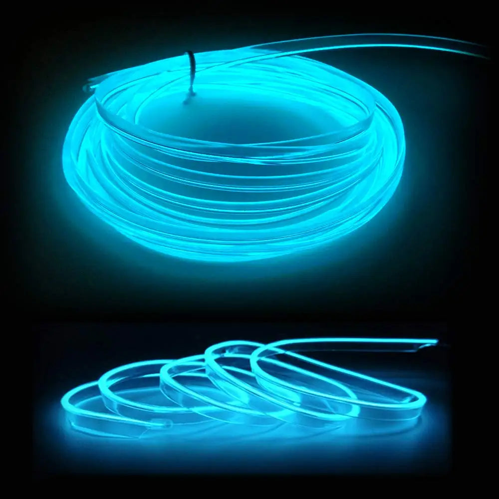 5M Car Interior LED Strip Light - Neon EL Wiring Decorative Lamp for Auto