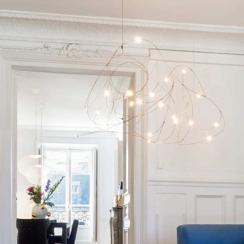Flock of Light LED Chandelier art Firefly lamp Engineering minimalist dining lamp Hotels foyer Kitchen island counter star Lamp