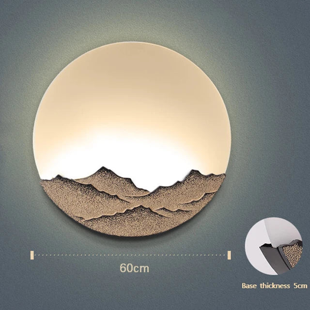 Chinese bedroom bedside aisle stairwell wall lamps Round hotel room background wall tea room simple decors LED Wall light