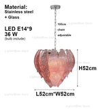 2026 New Trend Art Pink Glass OZ0105 Hanging Lamps Pendant Light Chandelier Indoor Lighting For Foyer Dinning Room Living Room