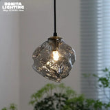 Ice Crystal Pendant Lamp Nordic Minimalism Bedside Restaurant Mirror Front Atmosphere Droplight Glass Stone Ceiling Chandelier