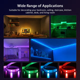 WiFi LED Strip Lights Smart LED Light Strip Compatible with Alexa and Google Home, App&amp;Remote&amp;Voice Controlled Music Sync