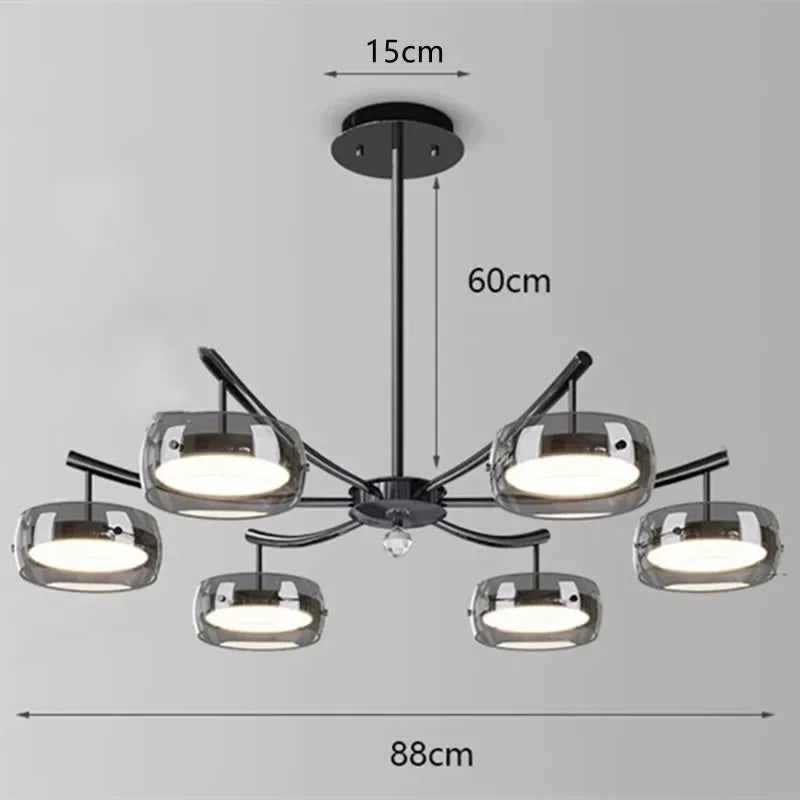 LED Italian minimalist restaurant pendant light, high-end glass dining table bar, desk lamp, modern island dining room lighting