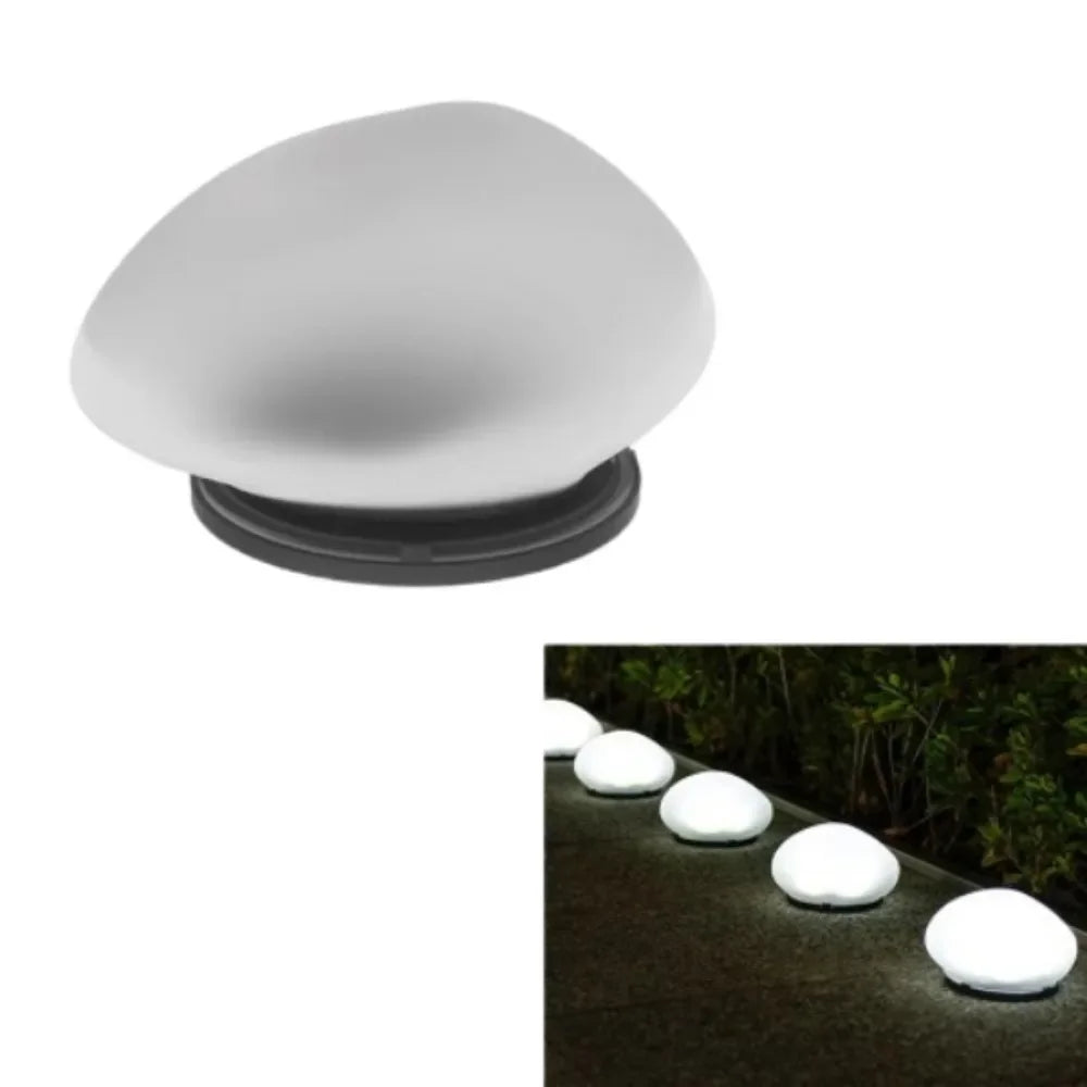 Solar Powered Frosted Pebble Lawn Light - Outdoor Waterproof Portable Ground Lantern & Decorative Garden Accent Lamp for Home Yard & Patio Pathways
