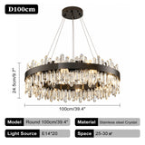 Italian Design Luxury Crystal Chandelier Light (E14) - Customizable Hanging Pendant Lamp Fixture for Living Room & Dining Room