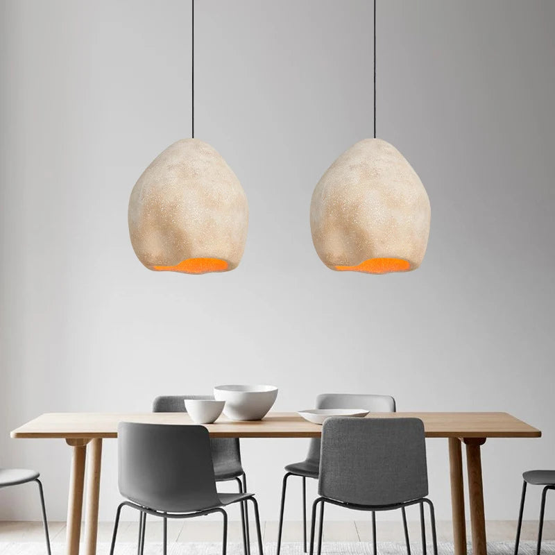 Japanese Wabi-Sabi Pendant Light - E27 LED Ceiling Lamp for Bedroom (3000K)