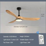 Luxury Natural Wooden Ceiling Fan Home Decorative Pendant Fan With Lamp Reversible Motor Suitable for Summer and Winter