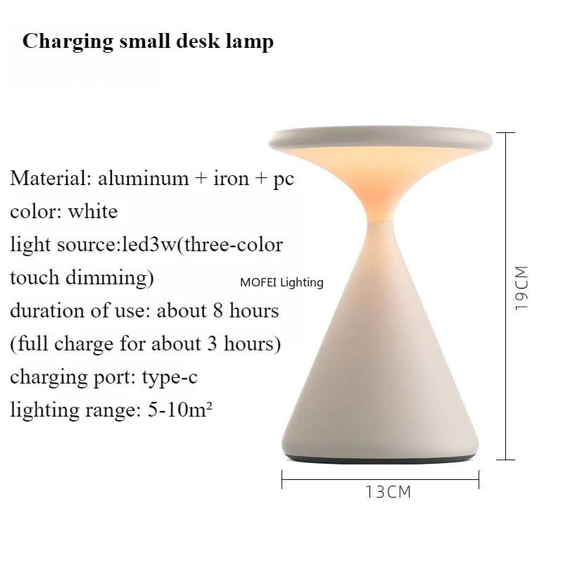 Designer Rechargeable Table Lamp for Bedroom Living Room Sofa Side Study Bedside Modern Luxurious High-end Feeling LED Light