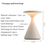 Designer Rechargeable Table Lamp for Bedroom Living Room Sofa Side Study Bedside Modern Luxurious High-end Feeling LED Light