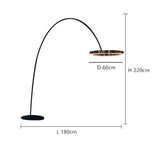 Italian arc floor lamp gold  black LED Fishing ring Light Creative Loft Living Room Bedroom Sofa Corner dinner Standing Lamp