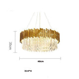 LED Gold Chrome 2 Layer Crystal Ceiling Chandeliers 2023 New Trend Lighting Lustre Suspension Luminaire Lamp For Living Room
