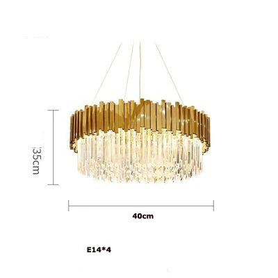 LED Gold Chrome 2 Layer Crystal Ceiling Chandeliers 2023 New Trend Lighting Lustre Suspension Luminaire Lamp For Living Room