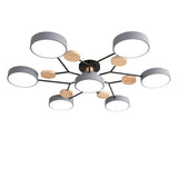 Nordic Macaron Ceiling Light - Modern Log & Metal Lamp for Living Room