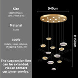 Customable Modern Chandelier Hotel Restaurant Lobby Pendant Light Luxury Villa High Ceiling Lighting Hall Glass Hanging Lamp